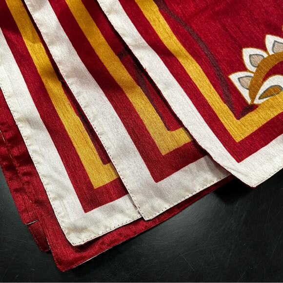 NEW Z Gallerie Silk Blend Floral Rectangular Placemats 20”x14” Set 4 Cranberry - Picture 9 of 16